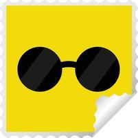 sunglasses graphic square sticker stamp vector