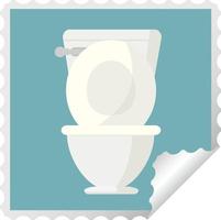 open toilet graphic square sticker stamp vector