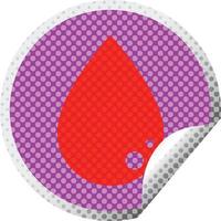 pegatina de pelado circular de vector gráfico de gota de sangre