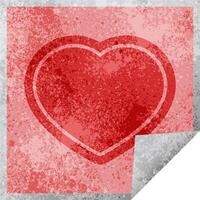 heart symbol graphic vector illustration square sticker