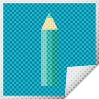 green coloring pencil graphic vector illustration square sticker