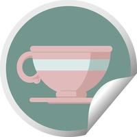coffee cup graphic vector illustration circular sticker
