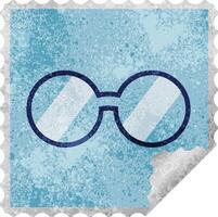 spectacles graphic square sticker stamp vector