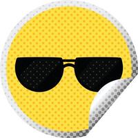 sunglasses graphic vector illustration circular sticker