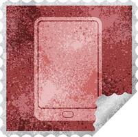 tablet computer vector illustration square peeling sticker