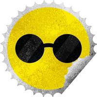 sunglasses graphic vector illustration round sticker stamp