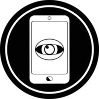 cell phone watching you circular symbol vector