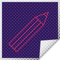 pencil vector illustration square peeling sticker