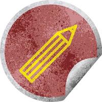 pencil vector illustration circular peeling sticker