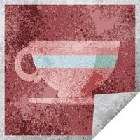 coffee cup graphic vector illustration square sticker