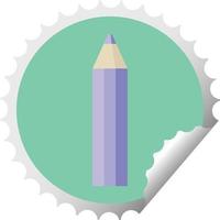 purple coloring pencil graphic vector illustration round sticker stamp