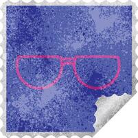 spectacles graphic vector illustration square peeling sticker