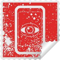 cell phone watching you graphic distressed sticker illustration icon vector