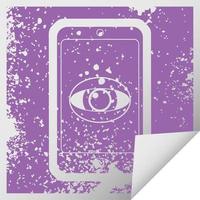 cell phone watching you graphic vector illustration icon