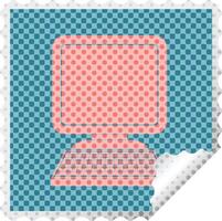 computer icon square peeling sticker vector illustration