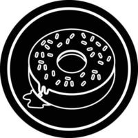 illustration of a tasty iced donut circular symbol vector