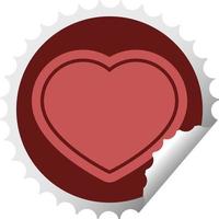 heart symbol graphic vector illustration round sticker stamp