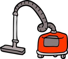 hand drawn doodle style cartoon vacuum hoover vector