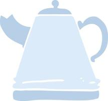 flat color illustration cartoon kettle vector