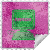 computer error vector illustration square peeling sticker