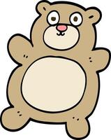 hand drawn doodle style cartoon teddy bear vector