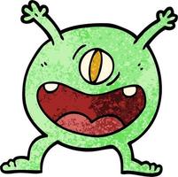 grunge textured illustration cartoon monster vector