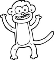 black and white cartoon monkey vector