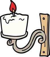 hand drawn doodle style cartoon old candle holder vector