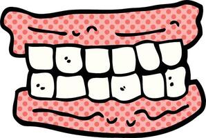 comic book style cartoon false teeth vector