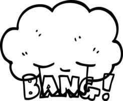 black and white cartoon explosion bang vector