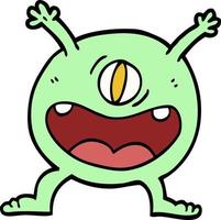 hand drawn doodle style cartoon monster vector