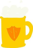 flat color illustration cartoon tankard vector