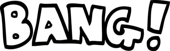 black and white cartoon word bang vector