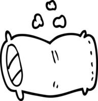 black and white cartoon fluffy pillow vector