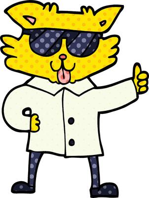 comic book style cartoon cool cat