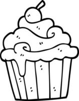black and white cartoon cup cake vector