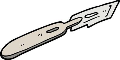 hand drawn doodle style cartoon surgeon blade vector