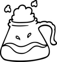 black and white cartoon coffee jug vector