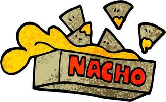 grunge textured illustration cartoon nacho box vector