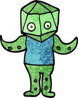 grunge textured illustration cartoon weird alien vector