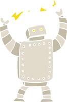 flat color illustration cartoon giant robot vector