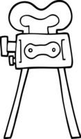 black and white cartoon film camera vector