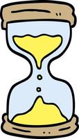 hand drawn doodle style cartoon hourglass vector