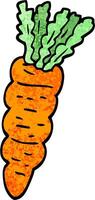 grunge textured illustration cartoon carrot vector