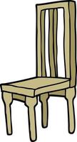 hand drawn doodle style cartoon wooden chair vector