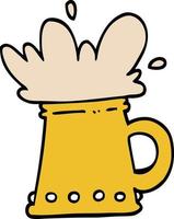 hand drawn doodle style cartoon beer tankard vector