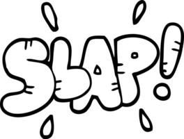 black and white cartoon slap symbol vector