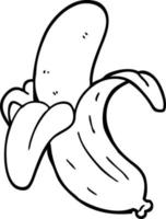 black and white cartoon banana vector