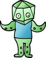 vector gradient illustration cartoon weird alien