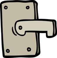 tirador de puerta de metal de dibujos animados estilo doodle dibujado a mano vector